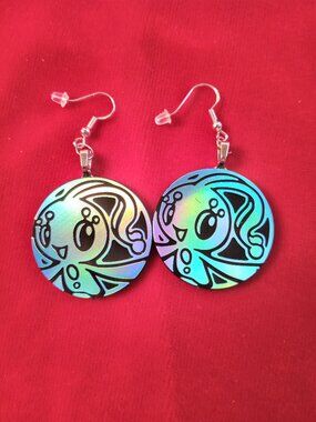 Manaphy Pokemon coin hook earrings